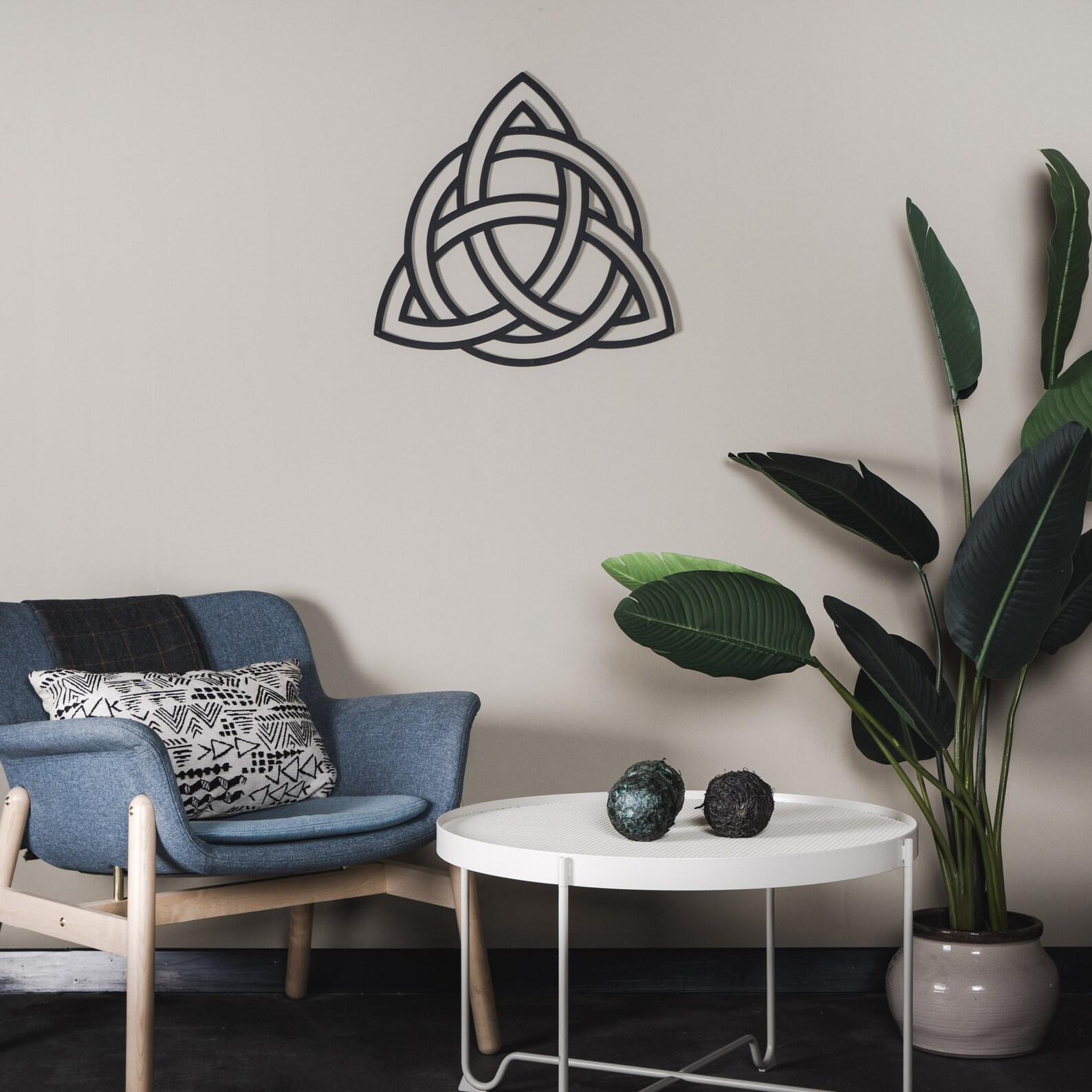 Triquetra Metal Wall Art Metal Wall Sign Metal Wall Hanging Etsy