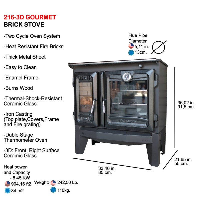 Multifunctional Wood Burning Cast Iron Stove with Oven, Cooking Stove, Wood Burning Stove, Fire Pit, Iron Stove, Tiny House, Cooking Healter image 9