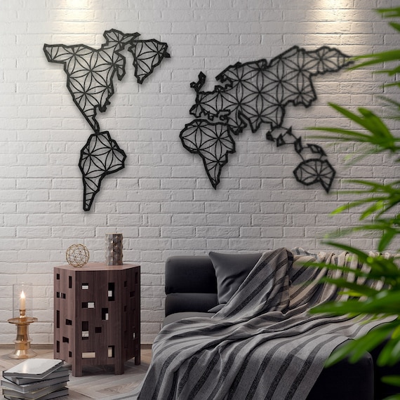 Liv Carte Du Monde Métallique Metal Wall Decor Metal Wall Art Metall Världskarta World Map Interior Welltkarte Metalen Wereldkaart