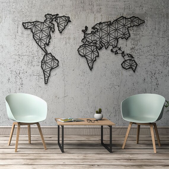 Liv Carte Du Monde Métallique Metal Wall Decor Metal Wall Art Metall Världskarta World Map Interior Welltkarte Metalen Wereldkaart