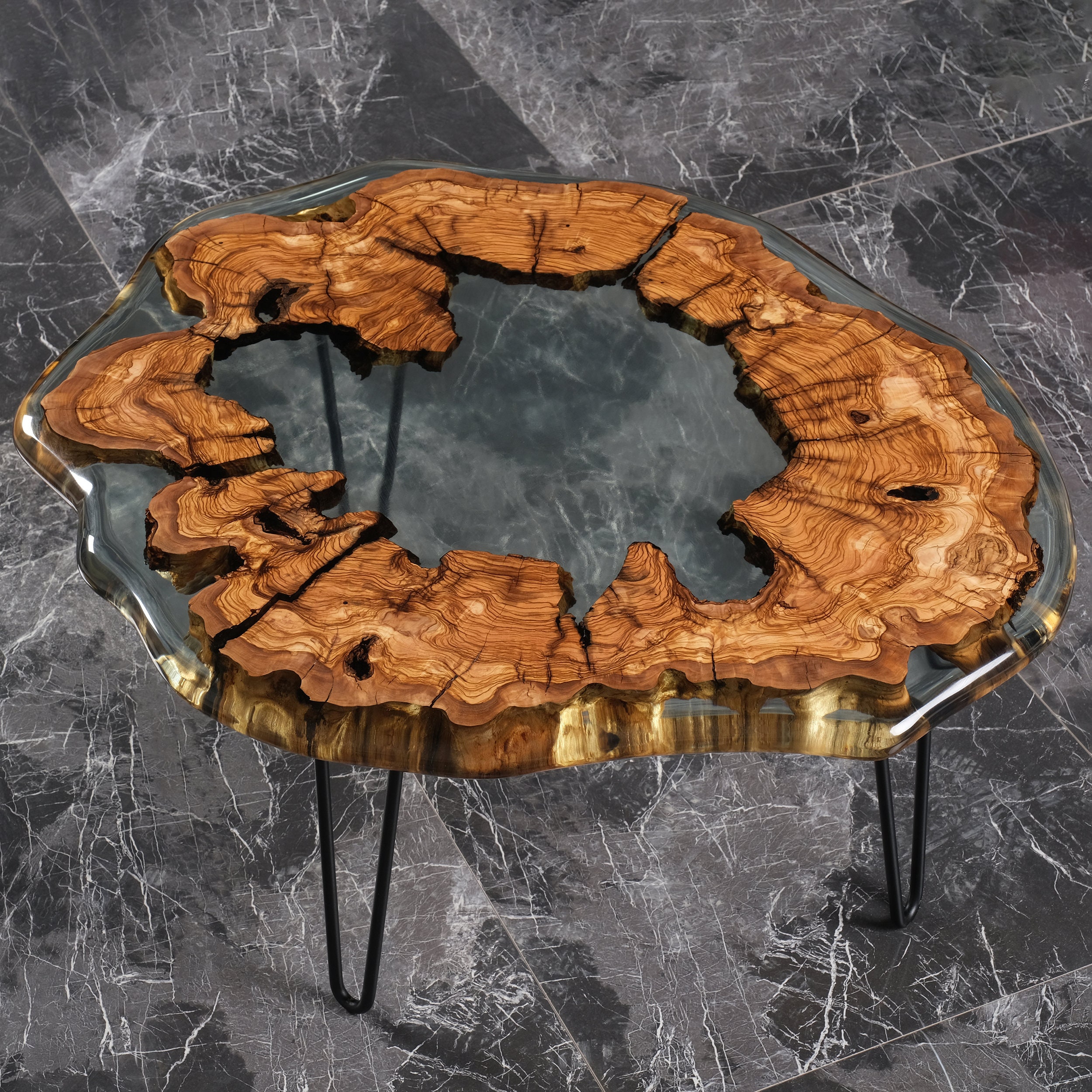 Unique Olive Wood Epoxy Coffee Table Coffee Table Luxury Etsy