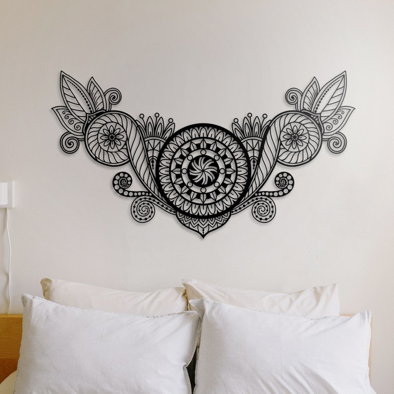 Shakti Mandala Wall Art, Metal Wall Decor, Bedroom Wall Decor, Metal Wall Art, Nature Art, Wall Art, Above Bed Decor, Large Wall Art image 2