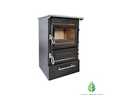 Eco Friendly Wood Burning Stove with Firebox Clear Window Fireplace Heavy Winter Heater with Stovetop Cooker Cottage Style Shango 305 Box