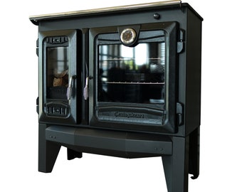 Multifunctional Cast Iron Wood Burning Stove with Oven