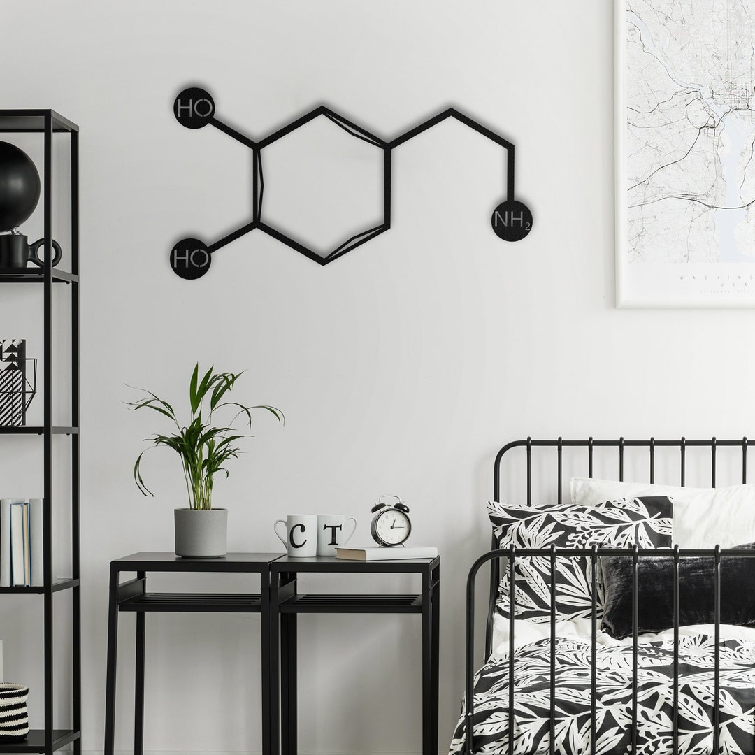 Dopamine Molecule Metal Wall Art Motivational Sign Metal Wall Decor ...