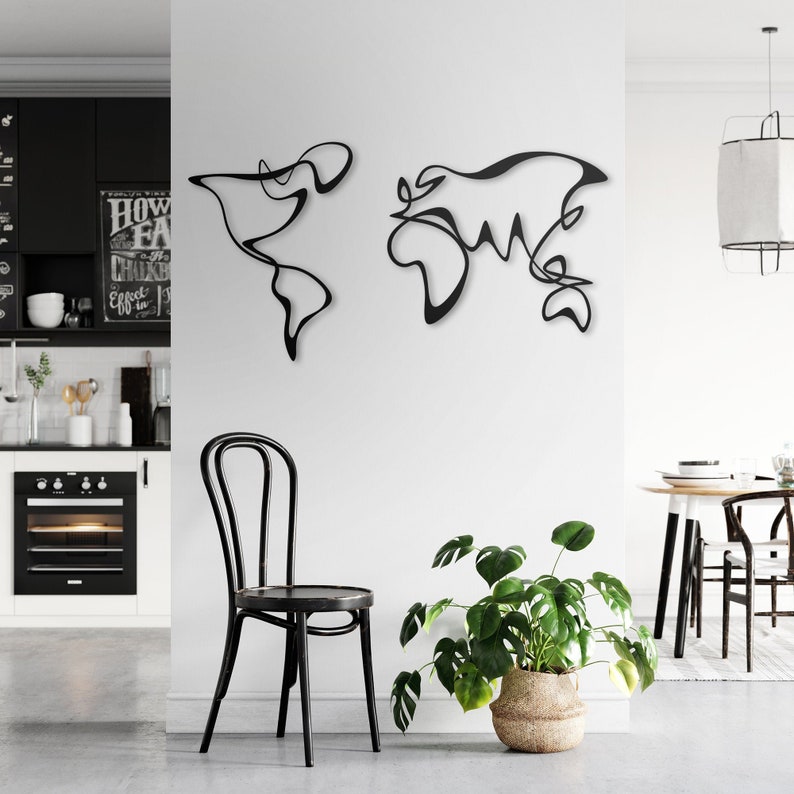 Verden Metal World Map Metal Wall Decor Metal Wall Art Etsy