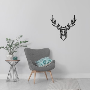Deer Metal Wall Art,Metal Wall Sign,Metal Wall Hanging,Office Wall Art,Above Couch Decor,Living Room Decor,Housewarming gift,Laser Cut Art