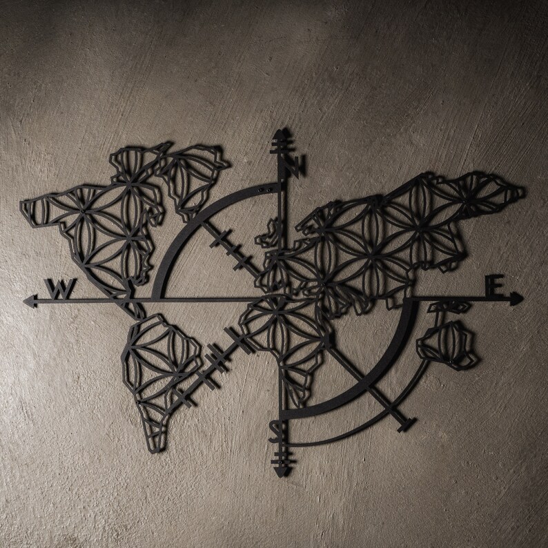 Metal World Map Wall Art Metal Wall Decor Metal Wall Art Etsy