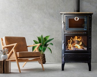 Multifunctional Wood Burning Cast Iron Stove With Oven u0026 - Etsy Canada