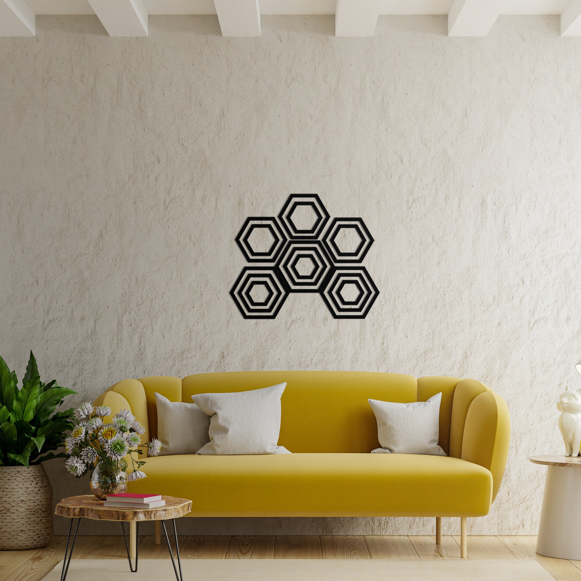 Set of 15 the Hexagon Metal Wall Art Modern Wall Decor for Livingroom  Minimalist Wall Decor Housewarming Gift - Etsy