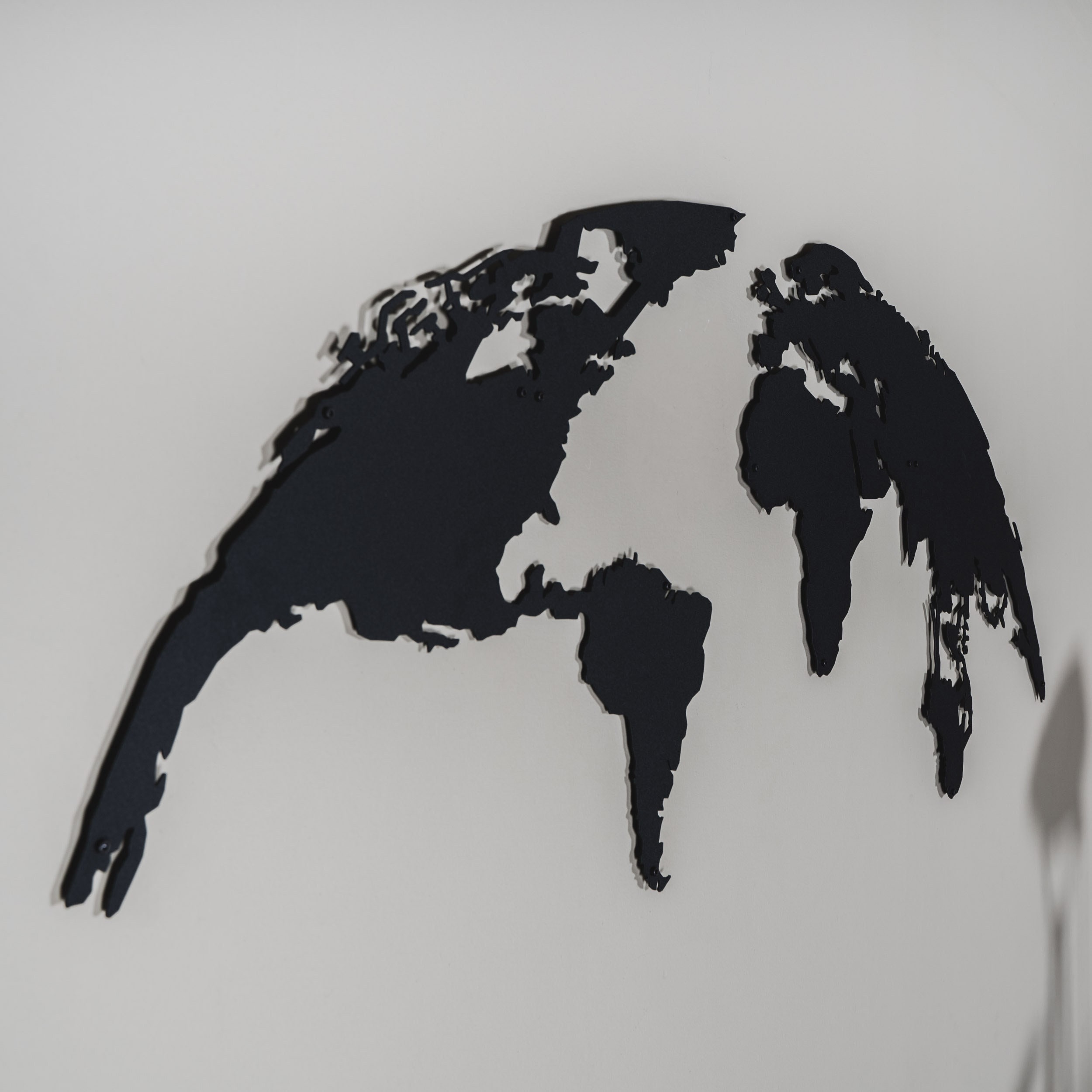 Metal World Map Wall Art, Laser Cut-Metal Wall Art, Office Wall Art
