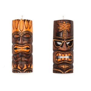 Handmade Wooden African Mask Set: Authentic Wall Hanging