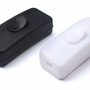 5 x On / Off In-line Cord Switch, Toggle Switch for Lamp, Lighting. Black or White.