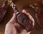Mercedes 3 Button Remote Key Case Cover, Mercedes Benz accessory, Mercedes Keychain Key Holder, Premium Quality Leather