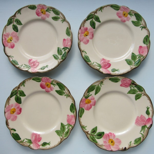 Sets of FOUR Franciscan Desert Rose Bread/Butter Plates From USA Or England, 1950s To 1990s