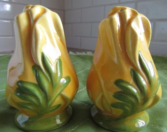 Rare Franciscan Set of Yellow California Poppy Salt and Pepper Shakers