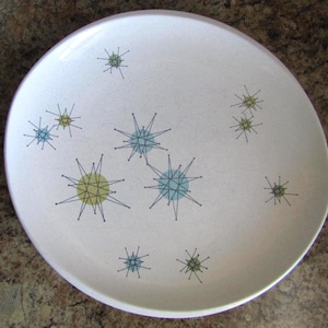 Popular Mid-Century Franciscan Atomic Starburst Dinner Plate, SIX Available