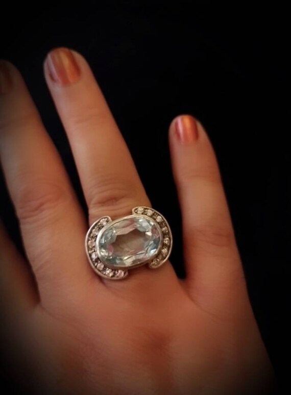 Beautiful vintage silver cocktail ring, from the … - image 2