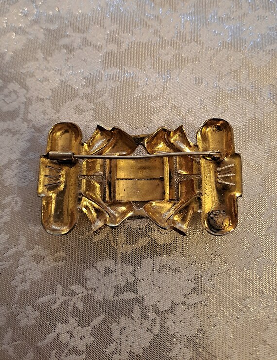 Broche Ancienne En Bronze Doré Forme Libre - Excellent état - Vintage