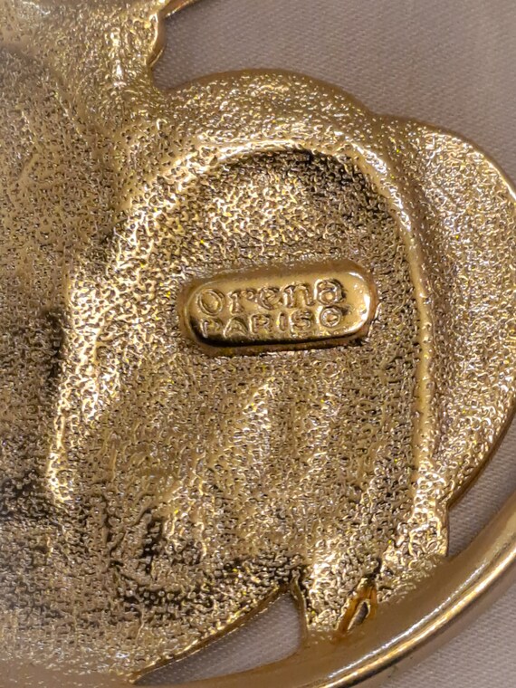 Pendentif Médaille Ancien, Plaqué Or, Style Art Déco, Signé Orena Paris, Avec émail