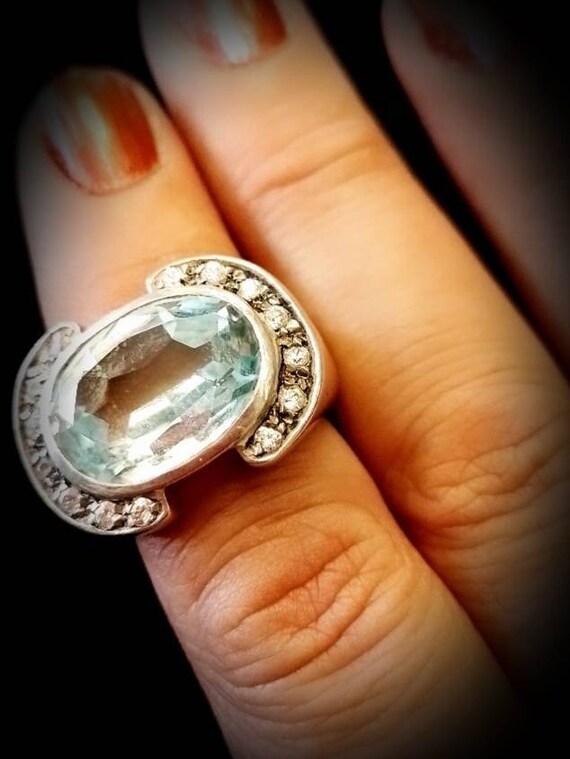 Beautiful vintage silver cocktail ring, from the … - image 5
