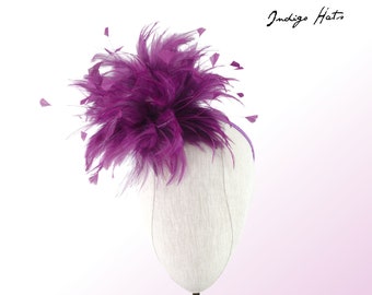 Purple feather hat