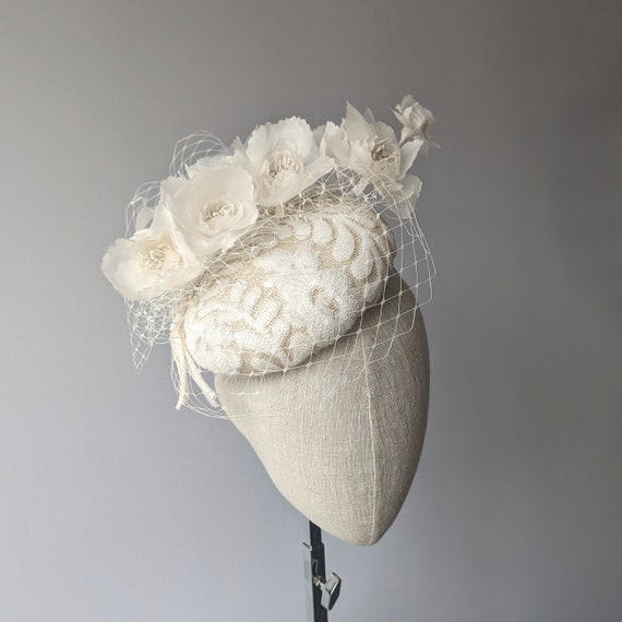 Ivory flower bough pillbox style