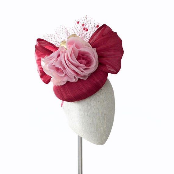 LARK - Pink Silk Abaca with Vintage Roses