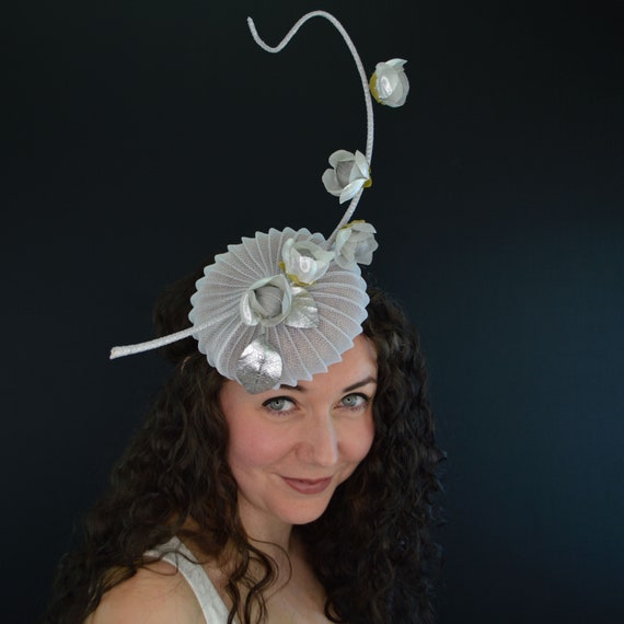 MOONSHADOW -Grey Kentucky Derby Cocktail Hat.