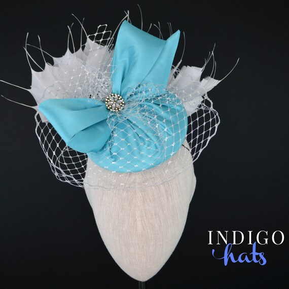 Tiffany Blue Silk and silver veiling