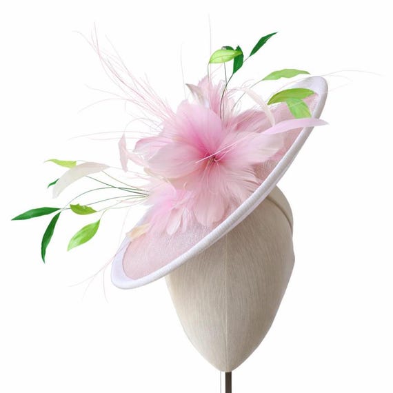 VENICE - Pink Shimmer Straw with feathers