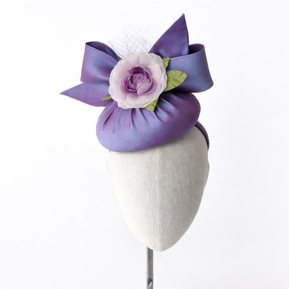 FLEUR - Violet Silk with silk camelia