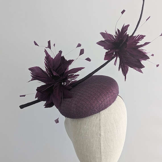 Purple Hat with Feathered Quill