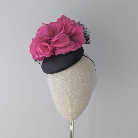 Black Parisisal and Pink Silk Flower