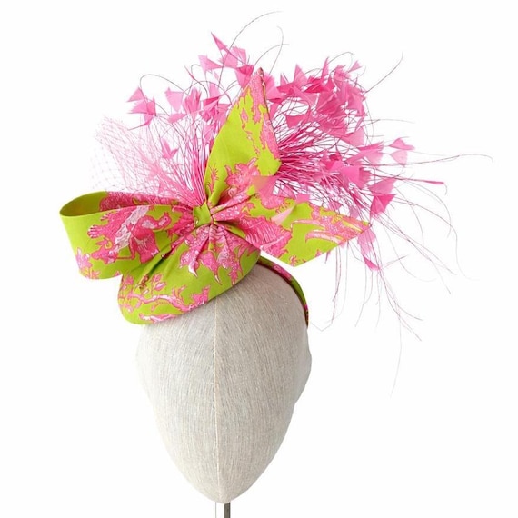 REVERIE - Toile in Pink and Green with feathers