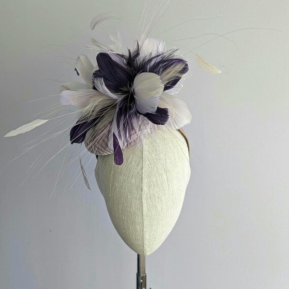 Shades of lilac feather hat