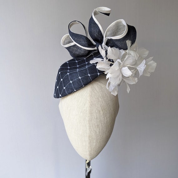 Navy and White Two Tone with Bow