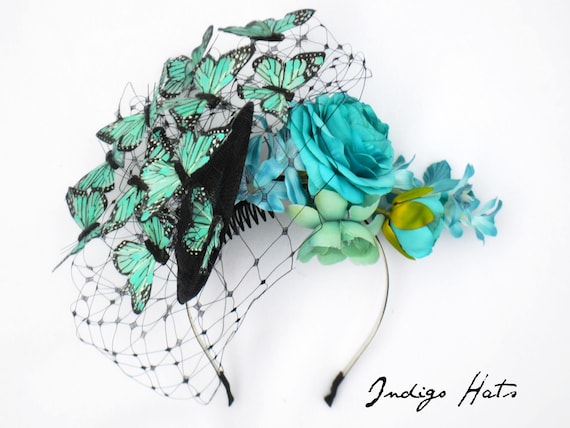 Image result for indigo hats butterfly fascinator