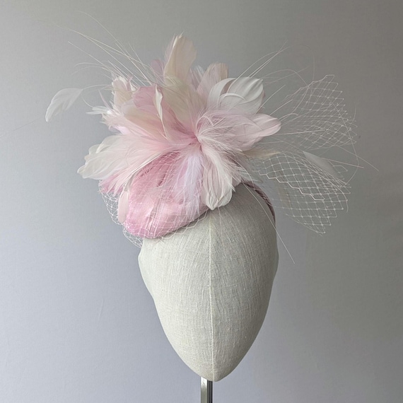 Light pink and cream feathers and silk