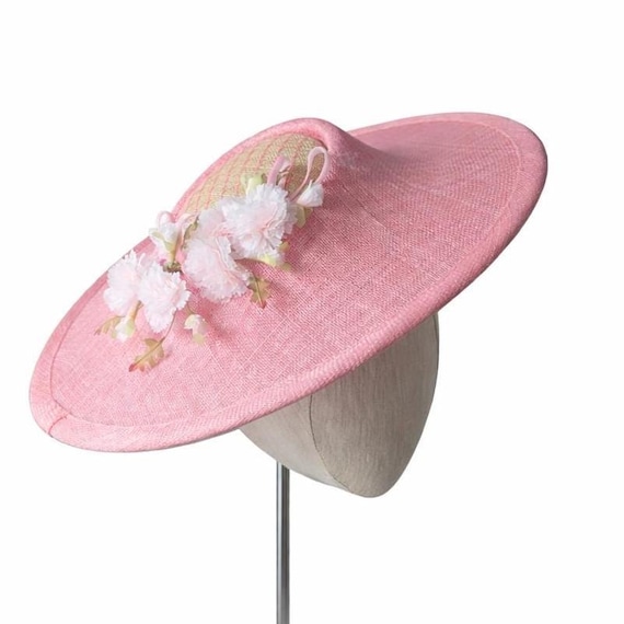 BARCELONA in Pink and Natural Straw with Silk Carnations