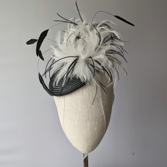 Black and white Feather Hat