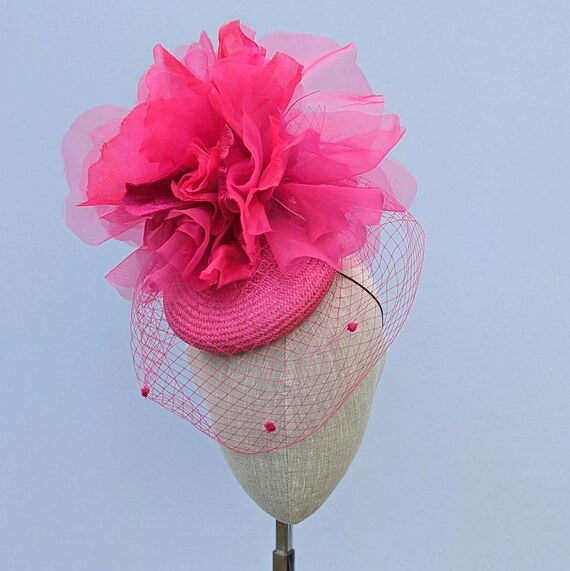 French Fuschia Pink Oaks Day Hat.