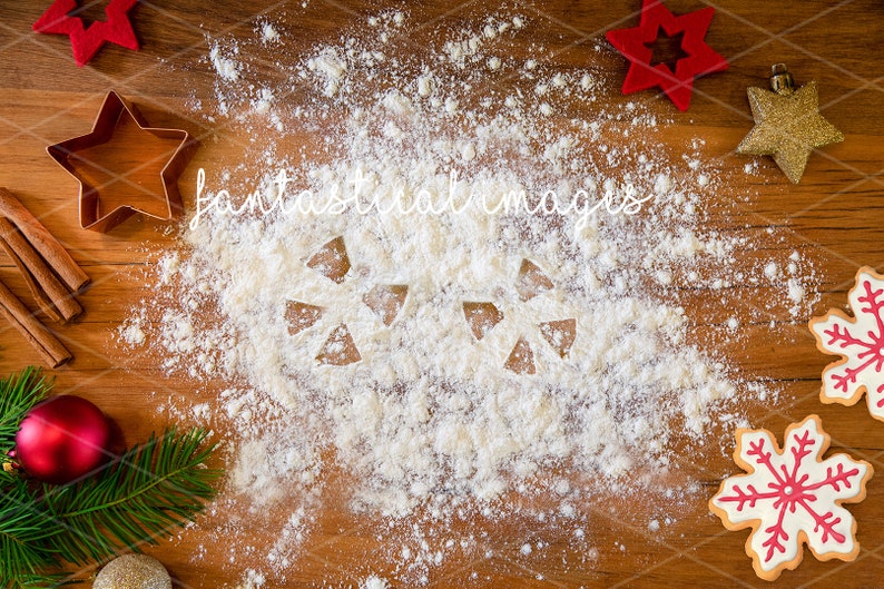 Christmas Flour Angel Digital Background Kitchen Baking Snow Etsy Canada