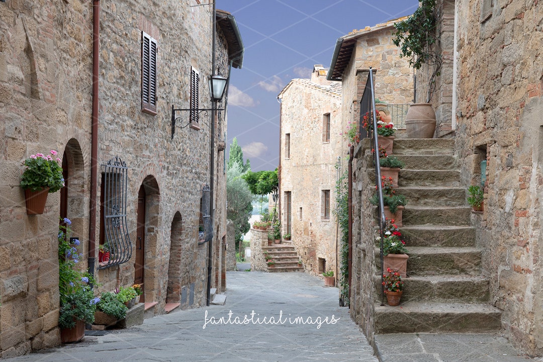 Italian Street Digital Background, Digital Backdrop, Wedding Background