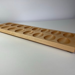 Solid Maple Deviled Egg Serving Tray holds 16 eggs