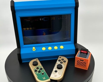 Nintendo Switch OLED Retro Console Display Black Cabinet / Gaming Gift / Nintendo Switch / Switch Accessories  / Free Game Crate