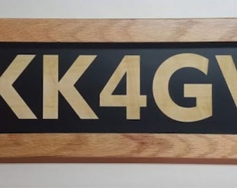 Personalized CallSign Plaque for Amateur Radio Operator or GMRS Station