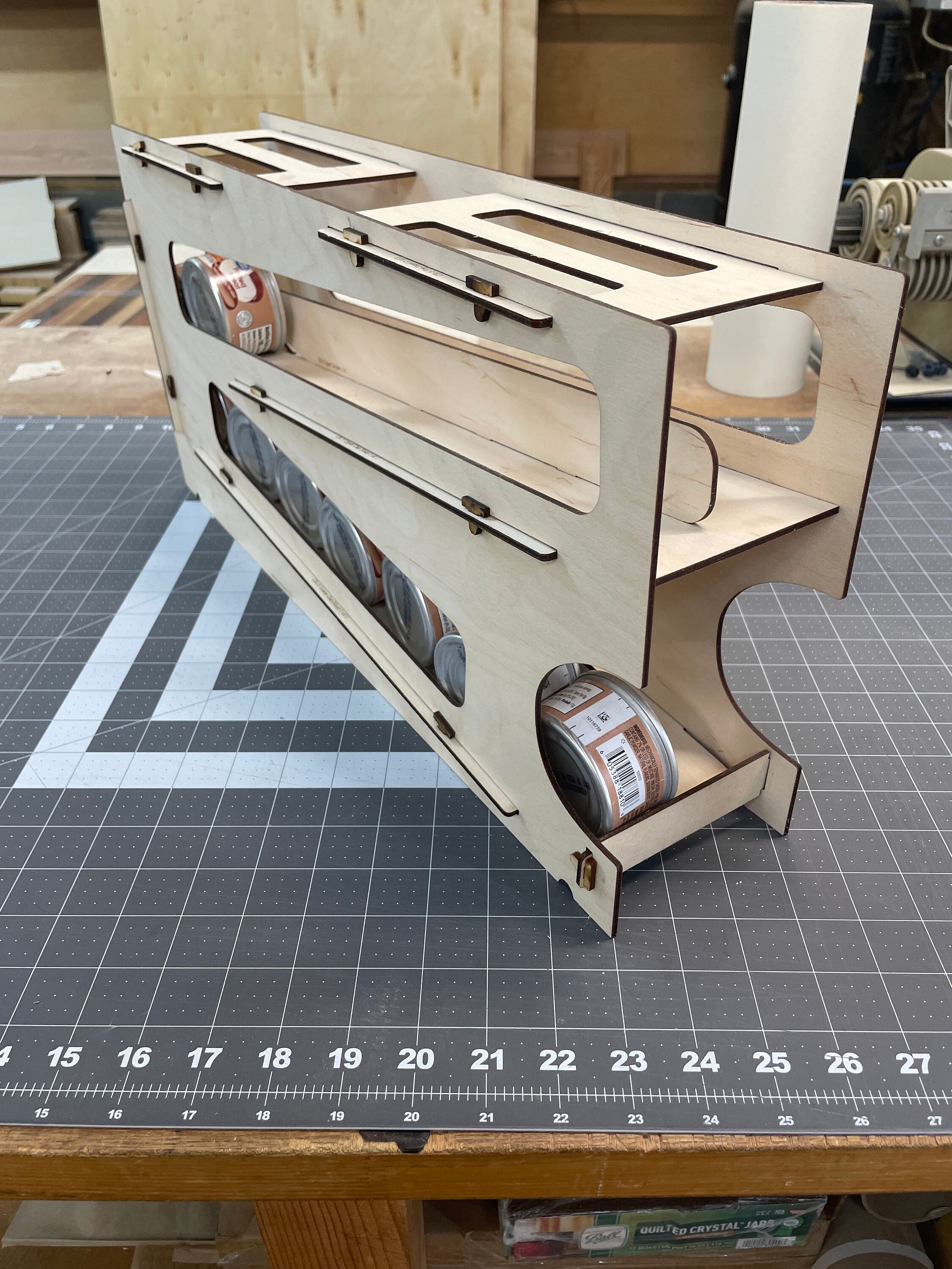 Digital SVG of CR-5 Rotating Can Rack for Makers and DIY. Laser Cut ...