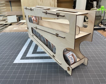 Baltic Birch Can Storage Rack: 3oz Food Pantry Organizer