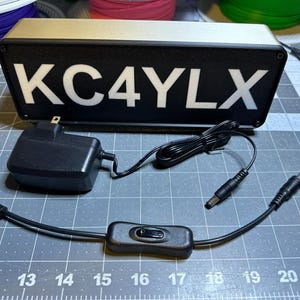 3D Printed Radio Call Sign LED Block: Ham Shack Decor